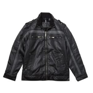 jacket boy vegan leather moto jacket with grey stripe 1.jpg
